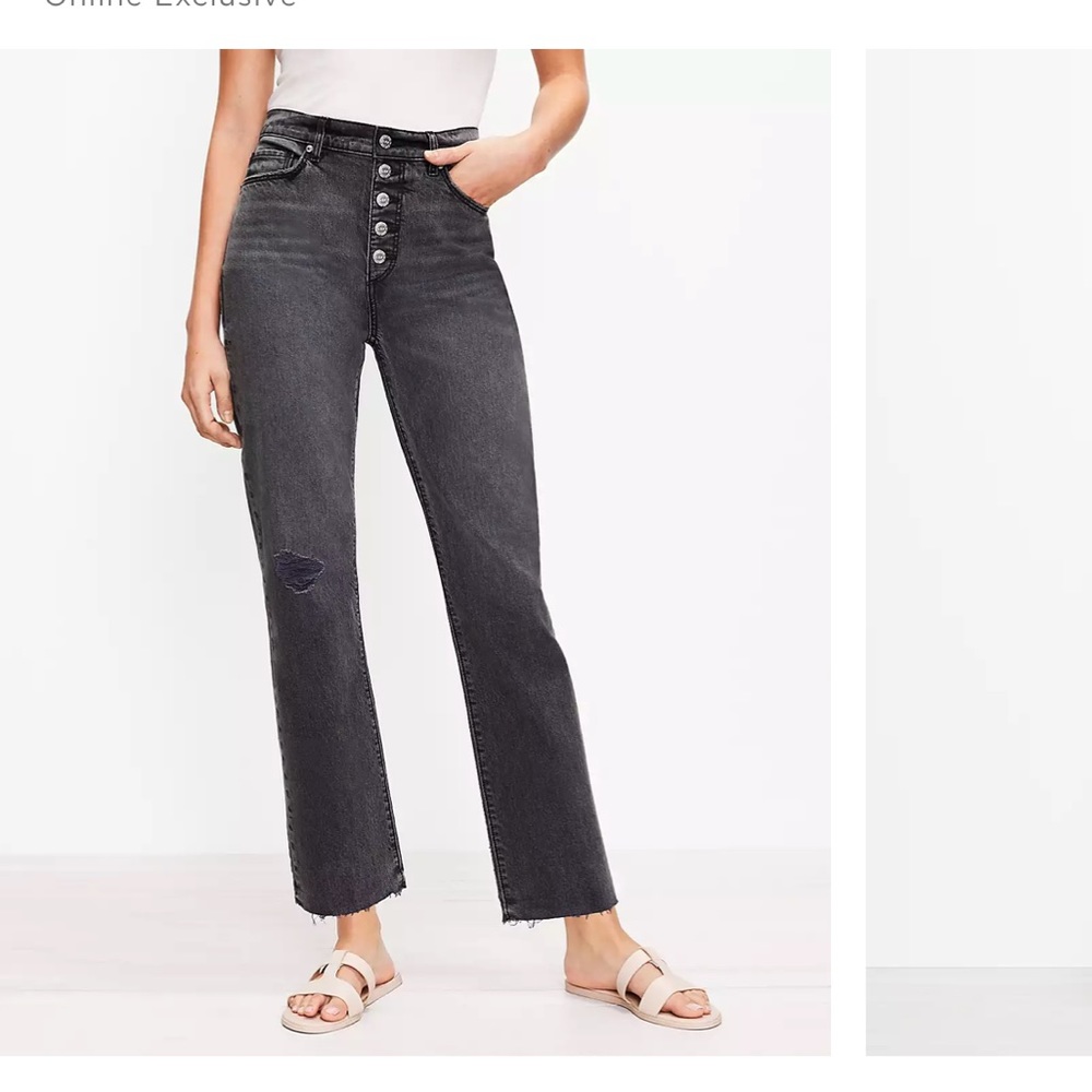 Loft High Rise Straight Crop Jeans